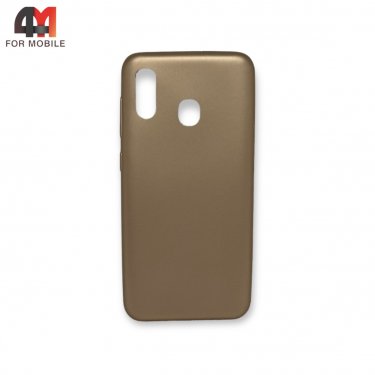 Чехол для Samsung A20/A30 силиконовый, матовый, золотого цвета, Case