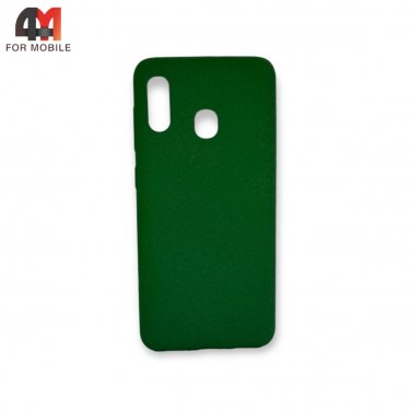 Чехол для Samsung A20/A30 силиконовый, матовый, зеленого цвета, Case