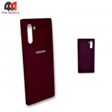 Чехол Samsung Note 10 силиконовый, Silicone Case, цвет марсала