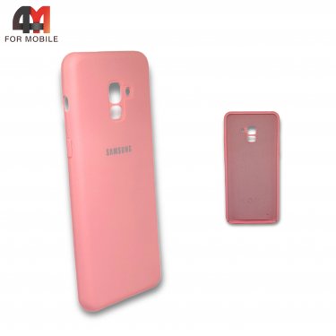 Чехол для Samsung A8 Plus 2018/A730 силиконовый, Silicone Case, розового цвета