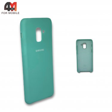 Чехол для Samsung A8 Plus 2018/A730 силиконовый, Silicone Case, мятного цвета