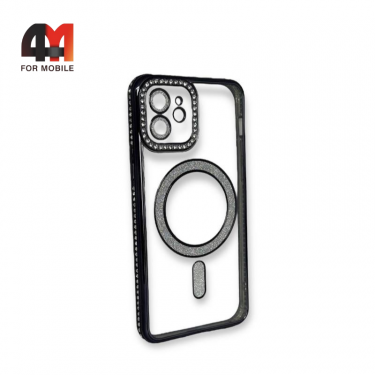 Чехол Iphone 11 силиконовый с MagSafe, черного цвета, Creative Case