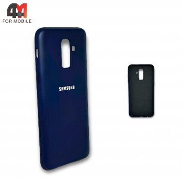 Чехол для Samsung A6 Plus 2018/J8 2018 силиконовый, Silicone Case, темно-синего цвета