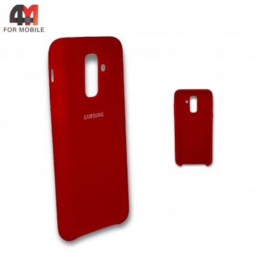 Чехол для Samsung A6 Plus 2018/J8 2018 силиконовый, Silicone Case, красного цвета