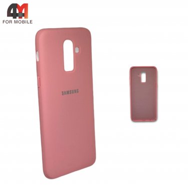 Чехол для Samsung A6 Plus 2018/J8 2018 силиконовый, Silicone Case, розового цвета