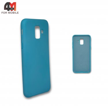 Чехол для Samsung A6 2018/A600 силиконовый, Silicone Case, голубого цвета