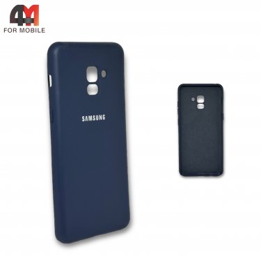 Чехол для Samsung A8 Plus 2018/A730 силиконовый, Silicone Case, темно-синего цвета