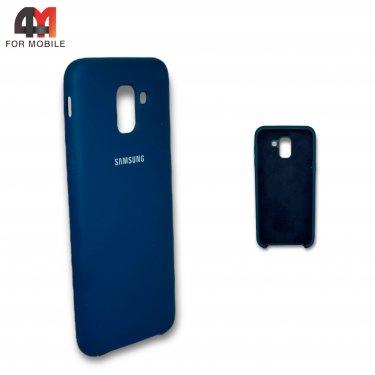 Чехол для Samsung J6 2018/J600 силиконовый, Silicone Case, синего цвета