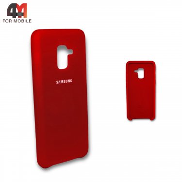 Чехол для Samsung A5 2018/A8 2018/A530 силиконовый, Silicone Case, красного цвета