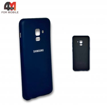 Чехол для Samsung A5 2018/A8 2018/A530 силиконовый, Silicone Case, темно-синего цвета