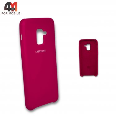 Чехол для Samsung A5 2018/A8 2018/A530 силиконовый, Silicone Case, малинового цвета