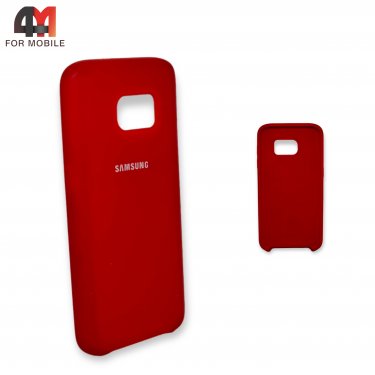 Чехол для Samsung S7 силиконовый, Silicone Case, красного цвета