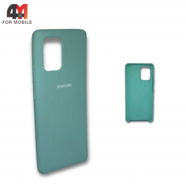 Чехол для Samsung S10 Lite/A91/M80s силиконовый, Silicone Case, мятного цвета