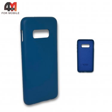 Чехол для Samsung S10e/S10 Lite силиконовый, Silicone Case, темно-синего цвета