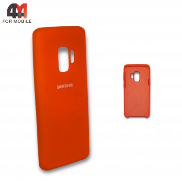 Чехол для Samsung S9 силиконовый, Silicone Case, оранжевого цвета