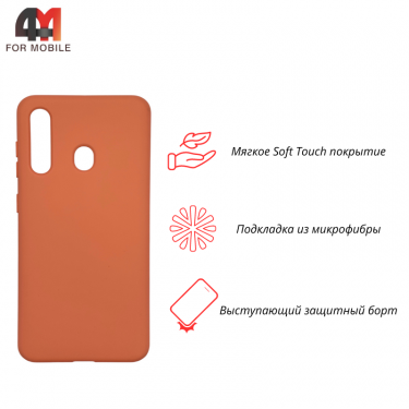 Чехол для Samsung A60 Silicone Case, персикового цвета