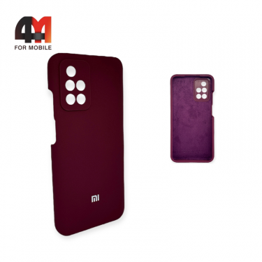 Чехол для Xiaomi Redmi 10 Silicone Case, цвет марсала