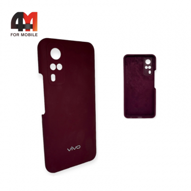 Чехол Vivo Y31 2021/Y51/Y53s Silicone Case, цвет марсала