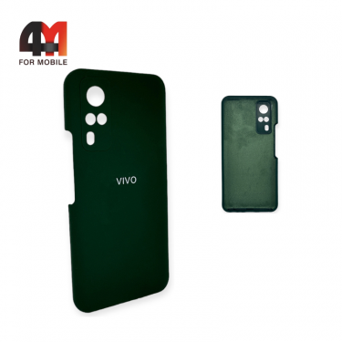 Чехол Vivo Y31 2021/Y51/Y53s Silicone Case, темно-зеленого цвета