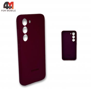 Чехол для Samsung S23 силиконовый, Silicone Case Premium copy, цвет марсала