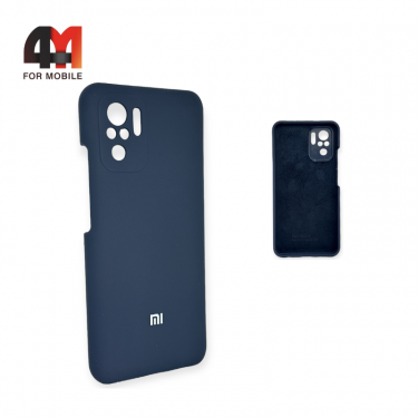 Чехол Xiaomi Poco M5s/Redmi Note 10 4G/Note 10S Silicone Case, темно-синего цвета