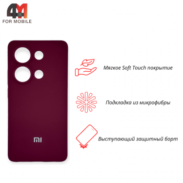 Чехол для Xiaomi Poco M6 Pro 4G/Redmi Note 13 Pro 4G Silicone Case, цвет марсала