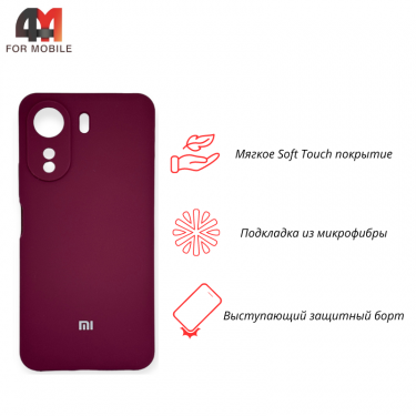 Чехол Xiaomi Poco C65/Redmi 13C Silicone Case, цвет марсала