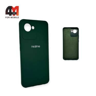 Чехол Realme C30 Silicone Case, темно-зеленого цвета