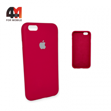 Чехол Iphone 6/6S Silicone Case с закрытым низом, малинового цвета