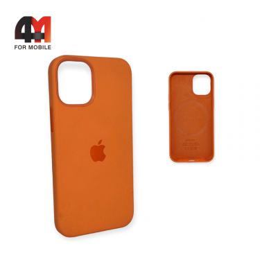 Чехол Iphone 12 Pro Max Silicone Case Premium+MagSafe, Electric Orange