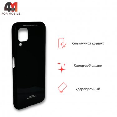 Чехол для Huawei P40 Lite/Nova 6Se/Nova 7i пластиковый, стеклянный, черного цвета, Case