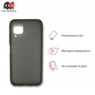 Чехол для Huawei P40 Lite/Nova 6Se/Nova 7i пластиковый с усиленной рамкой, зеленого цвета Case