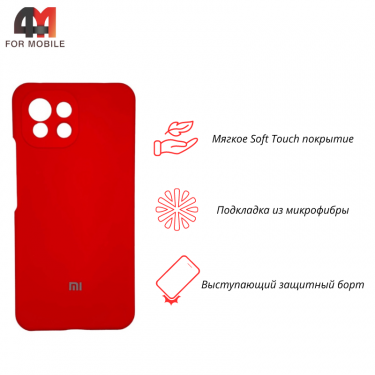 Чехол для Xiaomi Mi 11 lite Silicone Case, красного цвета