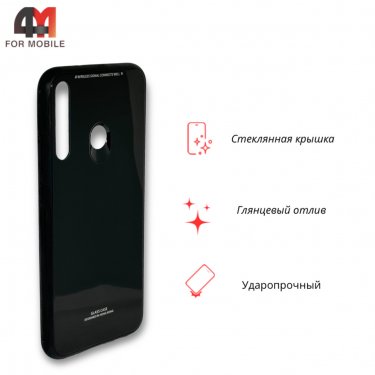 Чехол для Huawei P40 Lite E/Y7P/Honor 9C пластиковый, стеклянный, черного цвета, Case