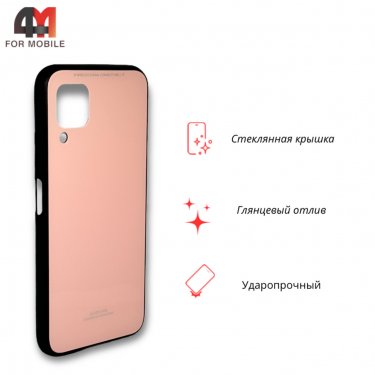 Чехол для Huawei P40 Lite/Nova 6Se/Nova 7i пластиковый, стеклянный, розового цвета, Case