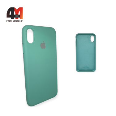 Чехол Iphone X/Xs Silicone Case с закрытым низом, мятного цвета