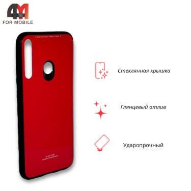 Чехол для Huawei P40 Lite E/Y7P/Honor 9C пластиковый, стеклянный, красного цвета, Case