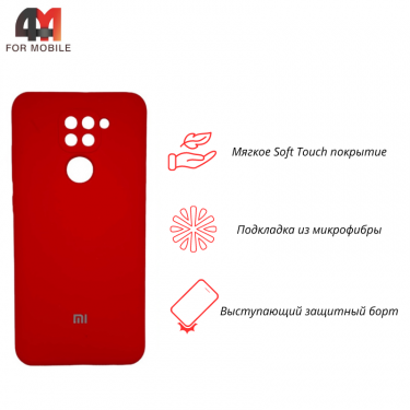 Чехол для Xiaomi Redmi Note 9/Redmi 10X Silicone Case, красного цвета