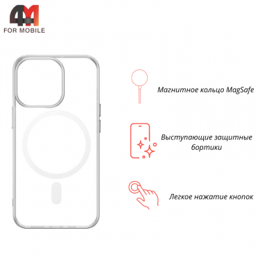 Чехол Iphone 16 Pro Clear Case Magnetic, прозрачный