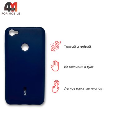 Чехол для Xiaomi Redmi Note 5A Prime силиконовый, матовый, синего цвета, Cherry