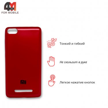 Чехол для Xiaomi Mi 4I/Mi 4C/Mi 4s силиконовый с логотипом, красного цвета