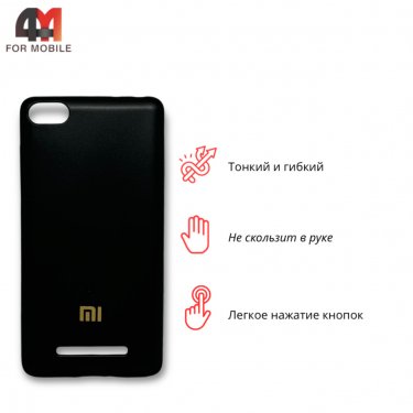 Чехол для Xiaomi Mi 4I/Mi 4C/Mi 4s силиконовый с логотипом, черного цвета