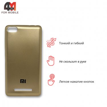 Чехол для Xiaomi Mi 4I/Mi 4C/Mi 4s силиконовый с логотипом, золотого цвета