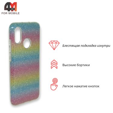 Чехол для Xiaomi Mi 8 силиконовый с блестками, цветной