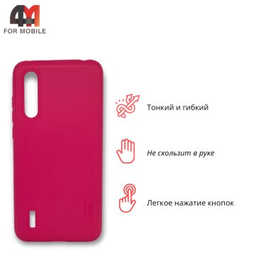 Чехол для Xiaomi Mi A3 Lite/Mi 9 Lite силиконовый, ребристый, розового цвета, Cherry