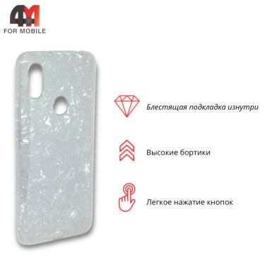 Чехол для Xiaomi Redmi S2 силиконовый, мраморный, белого цвета