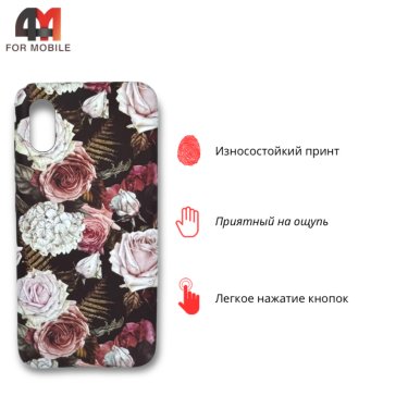 Чехол для Xiaomi Mi 8 Pro силиконовый с рисунком, розы