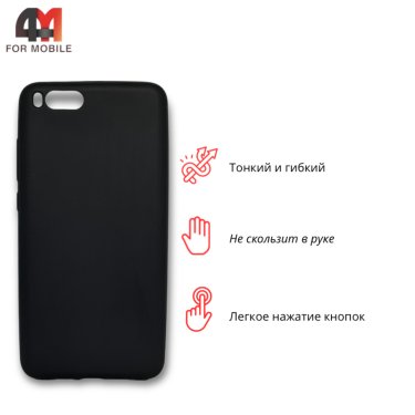 Чехол для Xiaomi Mi Note 3 силиконовый, матовый, черного цвета, Case