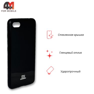Чехол для Xiaomi Redmi 6A пластиковый, глянцевый, черного цвета