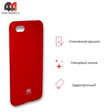 Чехол для Xiaomi Redmi 6A пластиковый, глянцевый, красного цвета